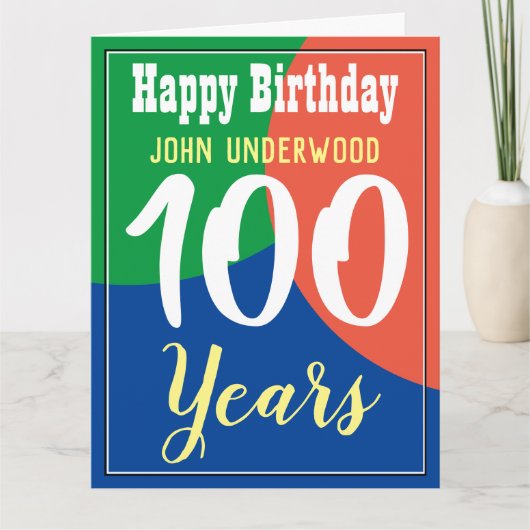 Happy 100. Geburtstagskarte Karte (Vorderseite)