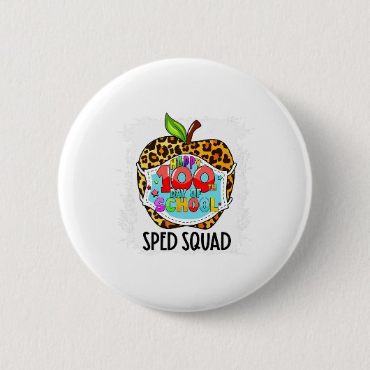 Happy 100. Tag der Schule Gesicht Maske Sped Ed Button (Vorderseite)