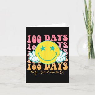 Happy 100 Tage der Schule glücklich Lächeln Gesich Karte