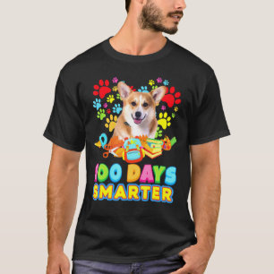 Happy 100 Tage Smarter Corgi Hund für Kinder Junge T-Shirt