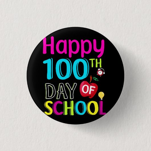 Happy-100-th-day-School Button (Vorderseite)