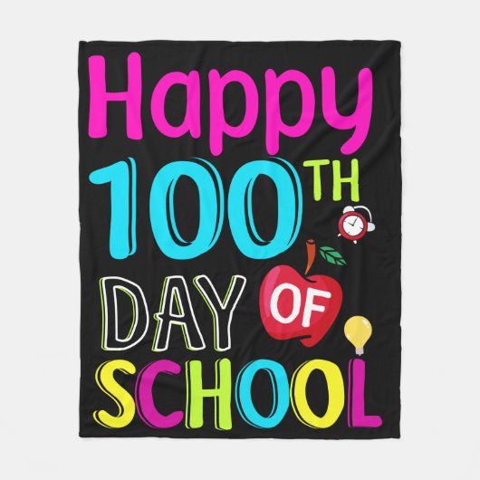 Happy-100-th-day-School Fleecedecke (Vorderseite)