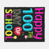 Happy-100-th-day-School Fleecedecke (Vorderseite (Horizontal))