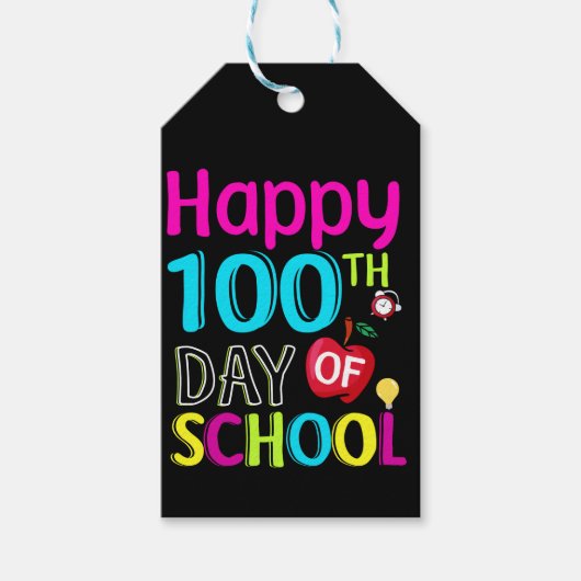 Happy-100-th-day-School Geschenkanhänger (Vorderseite)
