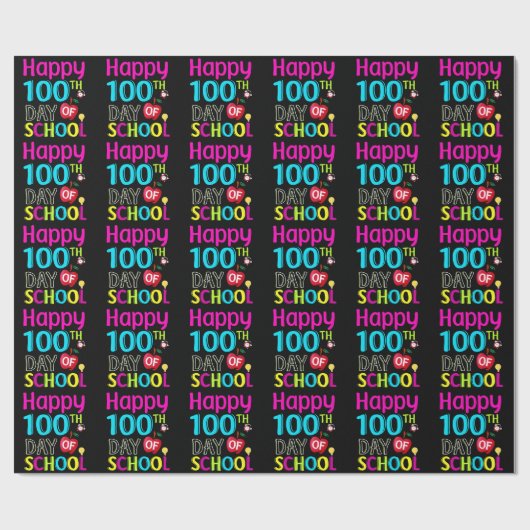 Happy-100-th-day-School Geschenkpapier (Flach)