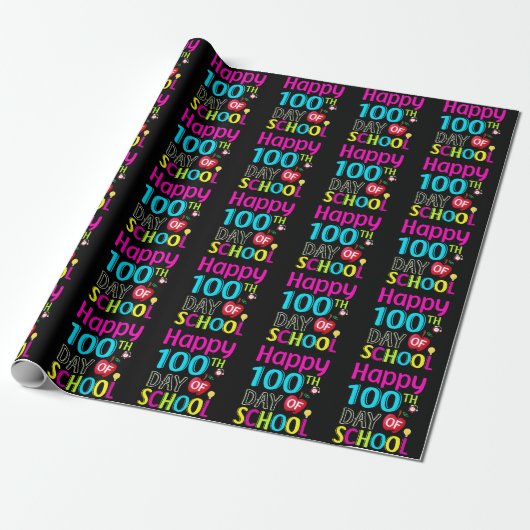 Happy-100-th-day-School Geschenkpapier (Ungerollt)