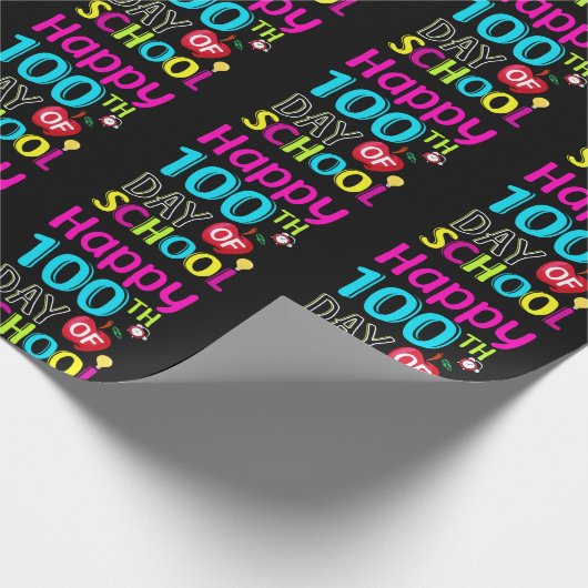 Happy-100-th-day-School Geschenkpapier (Ecke)