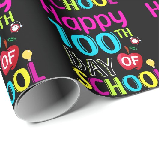 Happy-100-th-day-School Geschenkpapier (Rolleneckpunkt)