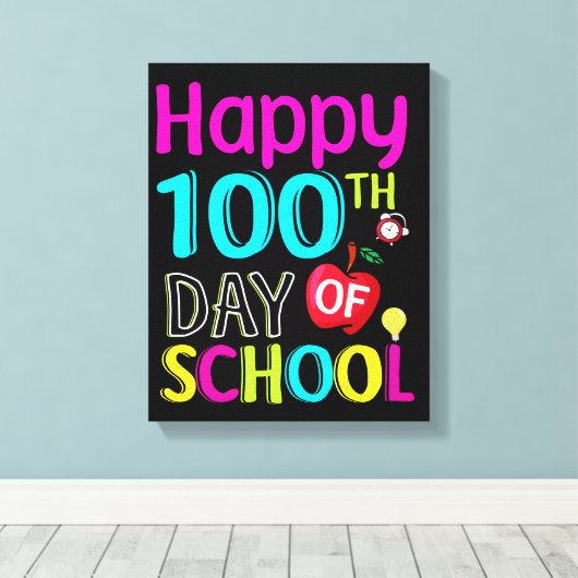 Happy-100-th-day-School Leinwanddruck (Insitu (Holzboden))