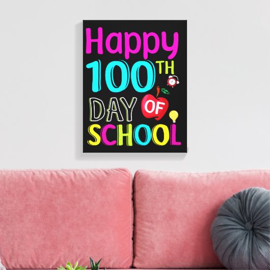 Happy-100-th-day-School Leinwanddruck (Insitu (Wohnzimmer))