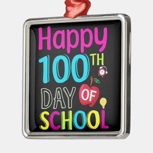 Happy-100-th-day-School Ornament Aus Metall (Links)