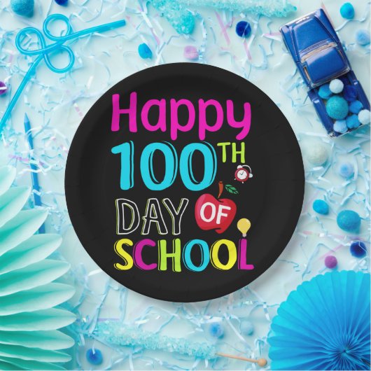 Happy-100-th-day-School Pappteller (Party)