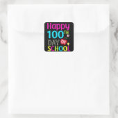 Happy-100-th-day-School Quadratischer Aufkleber (Tasche)