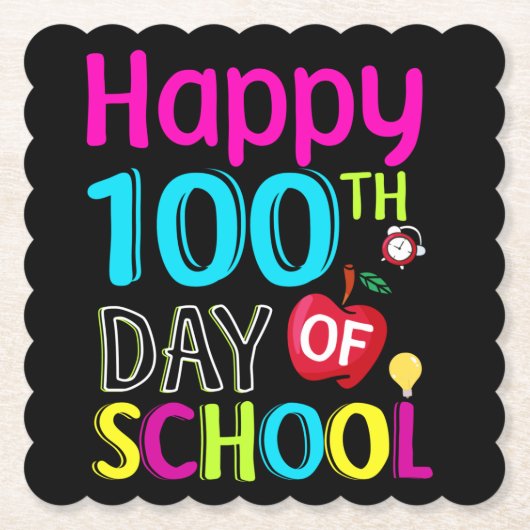 Happy-100-th-day-School Untersetzer (Vorderseite)