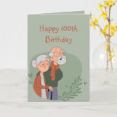 Happy 100th  Birthday Funny Golden Years Old Age Karte (Gelbe Blume)