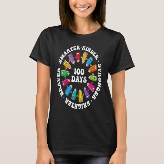 Happy 100th Day 100 Days Of School For Students Ra T-Shirt (Vorderseite)
