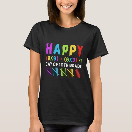 Happy 100th Day Of 10th Grade Math Formula Teacher T-Shirt (Vorderseite)