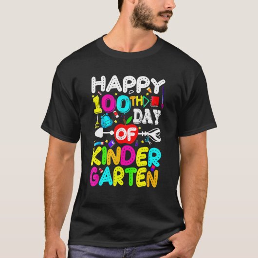 Happy 100th Day Of Kindergarten Student 100 Days O T-Shirt (Vorderseite)