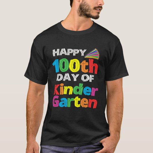 Happy 100th Day of Kindergarten Student retro shir T-Shirt (Vorderseite)