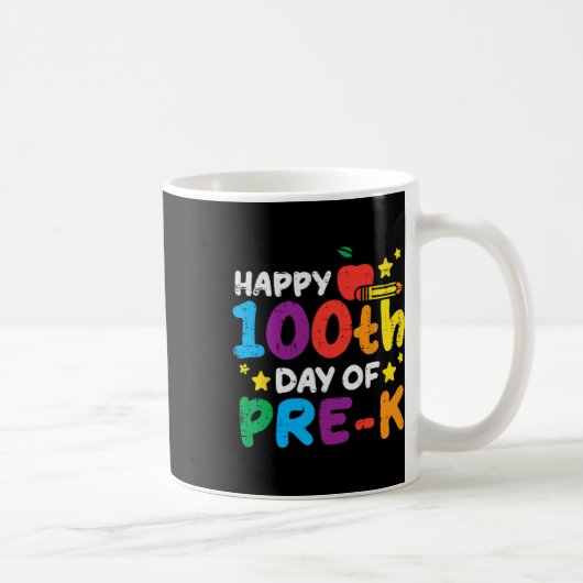 Happy 100th Day Of Pre K Apple 100 Days School Tea Kaffeetasse (Rechts)