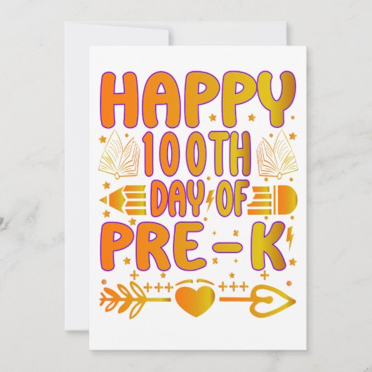 Happy 100th Day of Pre-K Wedding Thank You Card | Dankeskarte (Vorderseite)