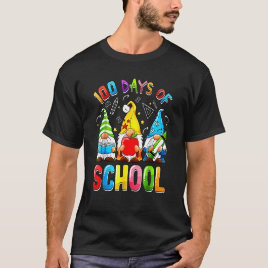 Happy 100th Day Of School 100 Days Of Gnomes Kinde T-Shirt (Vorderseite)