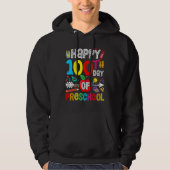 Happy 100th day of School 100 days of Preschool Te Hoodie (Vorderseite)
