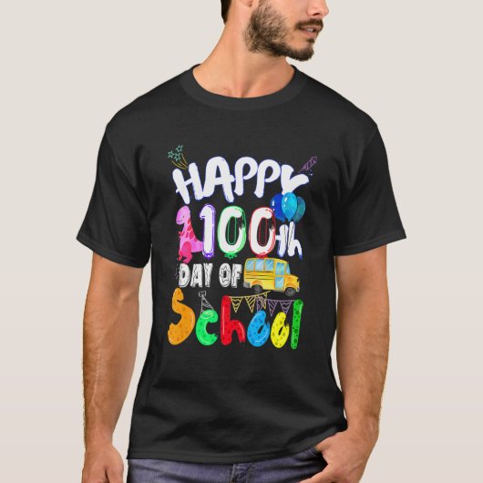 Happy 100th Day Of School  100 Days Of School Teac T-Shirt (Vorderseite)