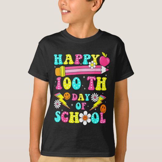 Happy 100th Day Of School 100 Days Of School Teach T-Shirt (Vorderseite)