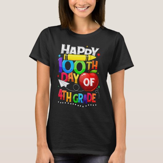 Happy 100th Day Of School 100 Days Smarter Cute 4t T-Shirt (Vorderseite)