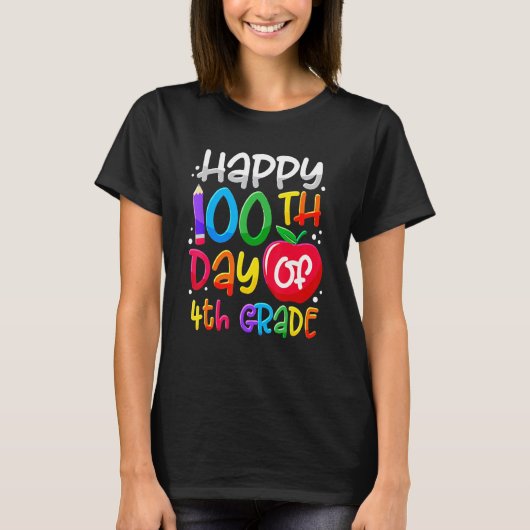 Happy 100th Day Of School 100 Days Smarter Cute 4t T-Shirt (Vorderseite)