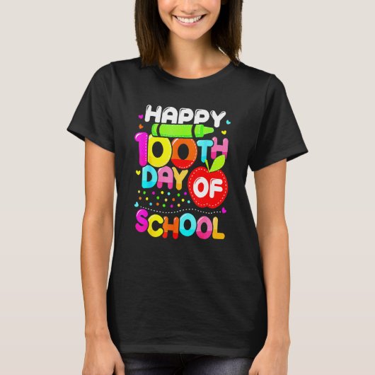 Happy 100th Day Of School 100 Days Smarter Cute Te T-Shirt (Vorderseite)