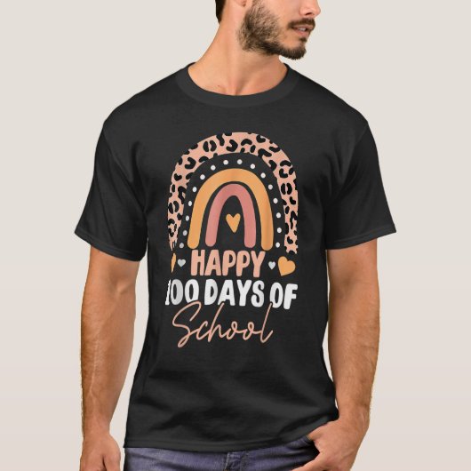 Happy 100th Day Of School 100 Days Smarter Rainbow T-Shirt (Vorderseite)