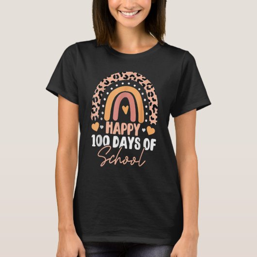 Happy 100th Day Of School 100 Days Smarter Rainbow T-Shirt (Vorderseite)