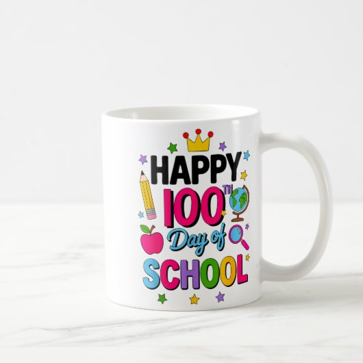 Happy 100th Day Of School 100 Days Smarter Teacher Kaffeetasse (Rechts)