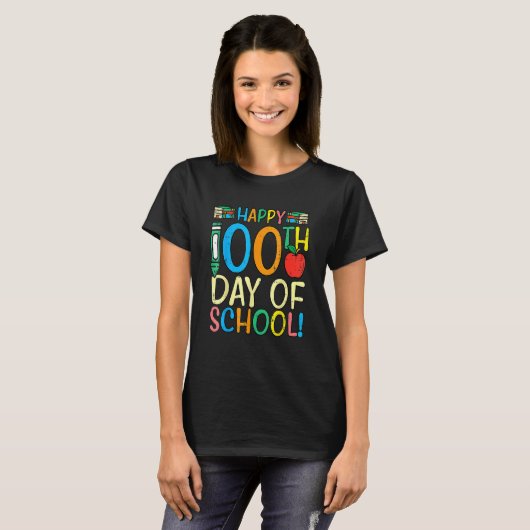Happy 100th Day Of School 100 Days Smarter Teacher T-Shirt (Vorne ganz)