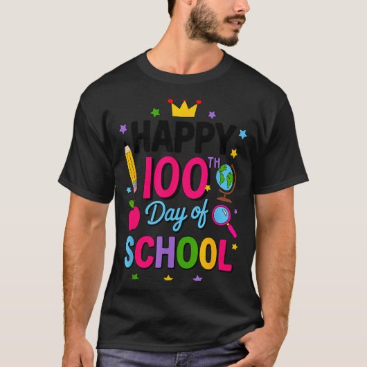 Happy 100th Day Of School 100 Days Smarter Teacher T-Shirt (Vorderseite)