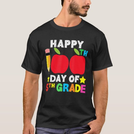 Happy 100th Day of School 5th Grade Student and Te T-Shirt (Vorderseite)