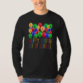 Happy 100th Day Of School Balloon 100 Days Teacher T-Shirt (Vorderseite)