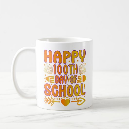 Happy 100th Day of School Coffee Mug Kaffeetasse (Links)