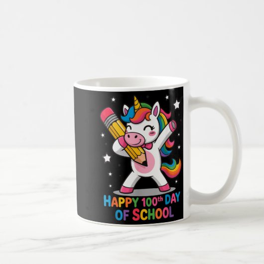 Happy 100th Day Of School Cute Rainbow Unicorn Wom Kaffeetasse (Rechts)