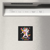 Happy 100th Day Of School Cute Rainbow Unicorn Wom Magnet (In Situ (Geschirrspüler))