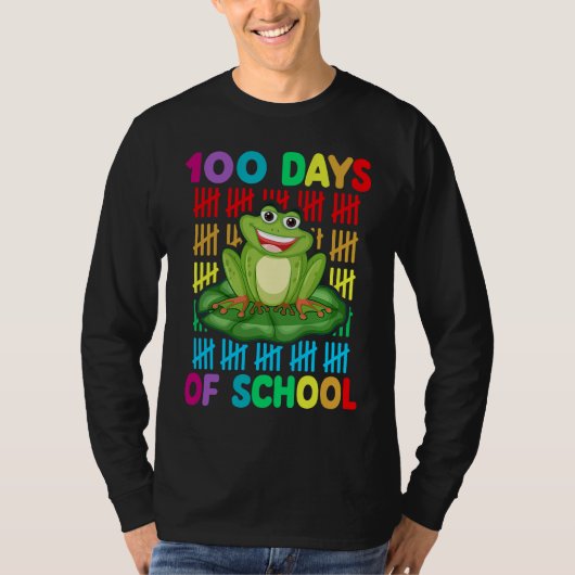 Happy 100th Day Of School Frog Teacher Student Ki T-Shirt (Vorderseite)