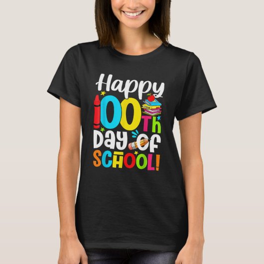 Happy 100th Day of School Kid Child Teacher 100 Da T-Shirt (Vorderseite)