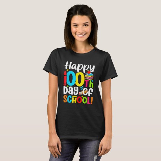 Happy 100th Day of School Kid Child Teacher 100 Da T-Shirt (Vorne ganz)