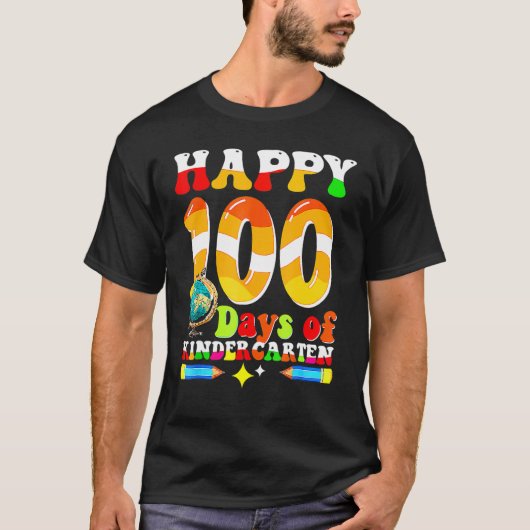 Happy 100th Day Of School Kindergarten Funny Teach T-Shirt (Vorderseite)