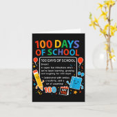 Happy 100th Day Of School Student Design, 100 Days Karte (Gelbe Blume)