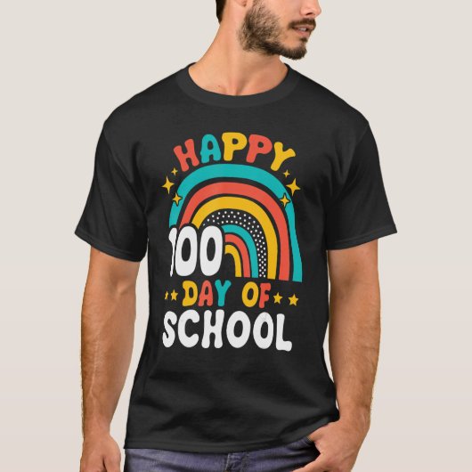 Happy 100th Day Of School Teacher Kids 100 Days Ra T-Shirt (Vorderseite)