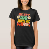 Happy 100th Day Of School Teacher Kids Retro Groov T-Shirt (Vorderseite)