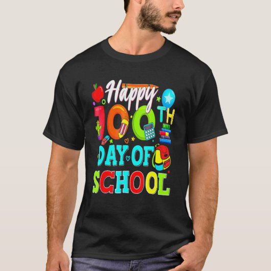 Happy 100th Day Of School Teacher Student 100 Days T-Shirt (Vorderseite)